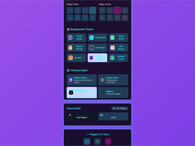 Preview for Tic Tac Toe Game Interface v2