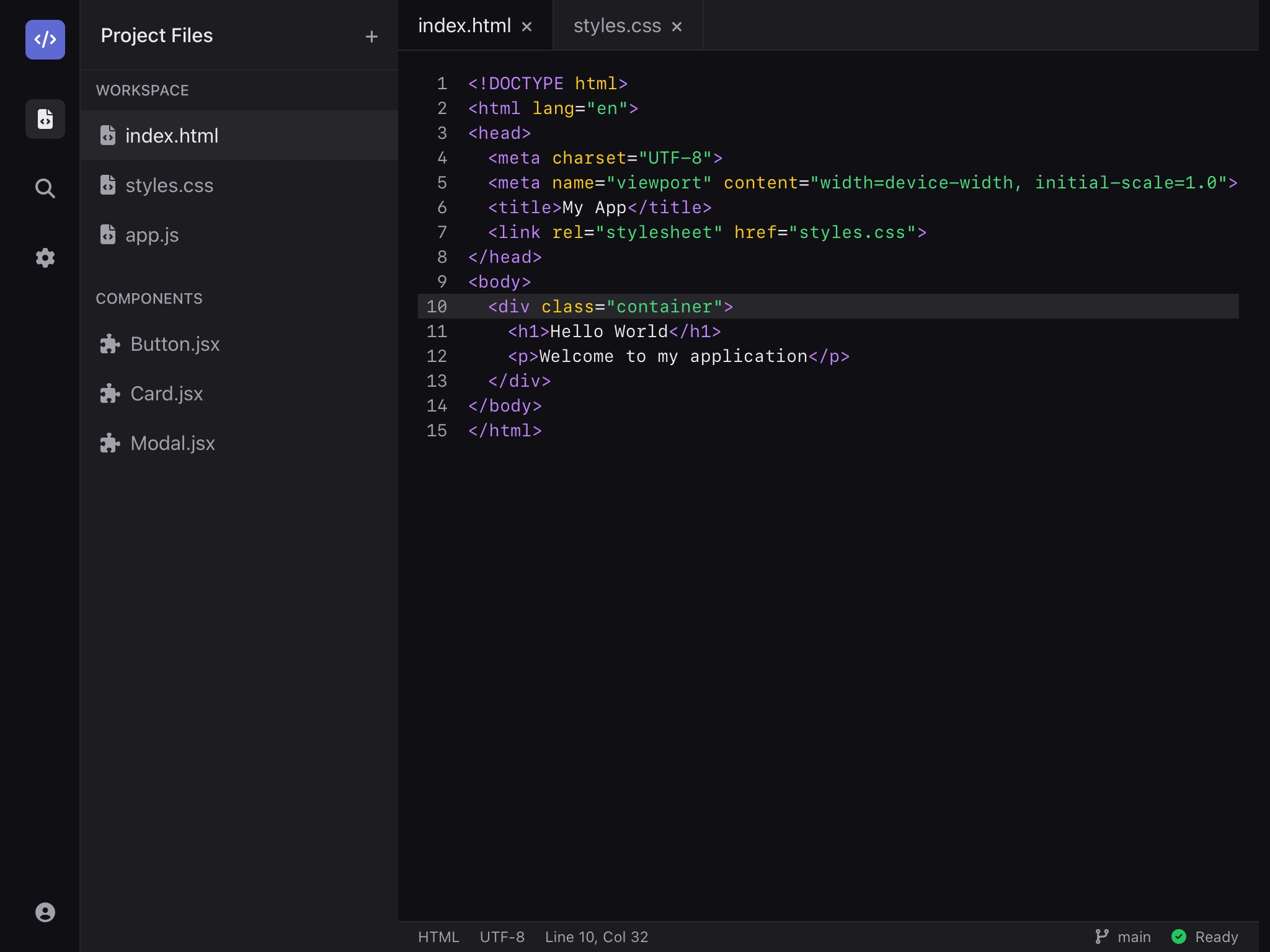 Preview for Code Editor Interface Layout