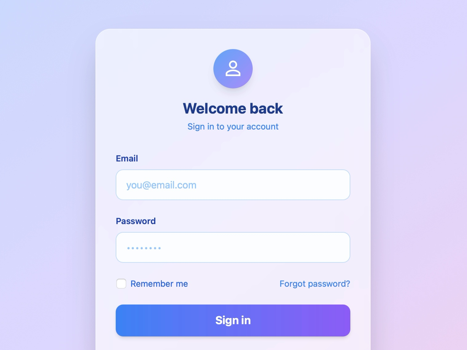 Preview for Login Form with Gradient Background