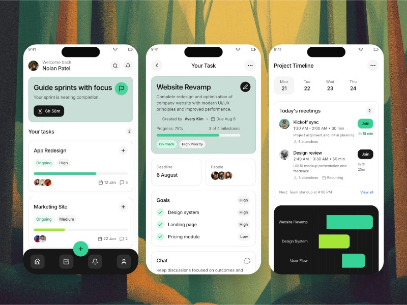 Preview for Mobile Project Management UI