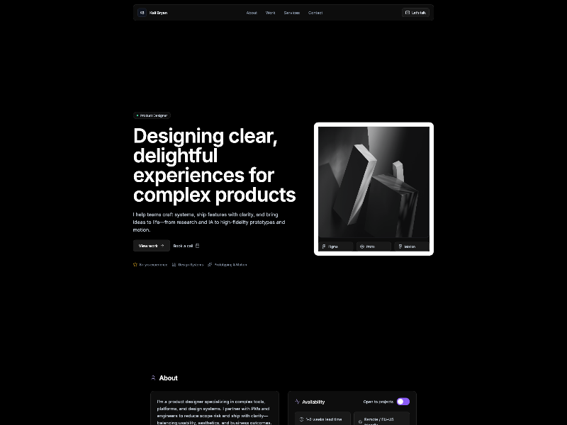 Preview for Designer Portfolio Web Layout v3