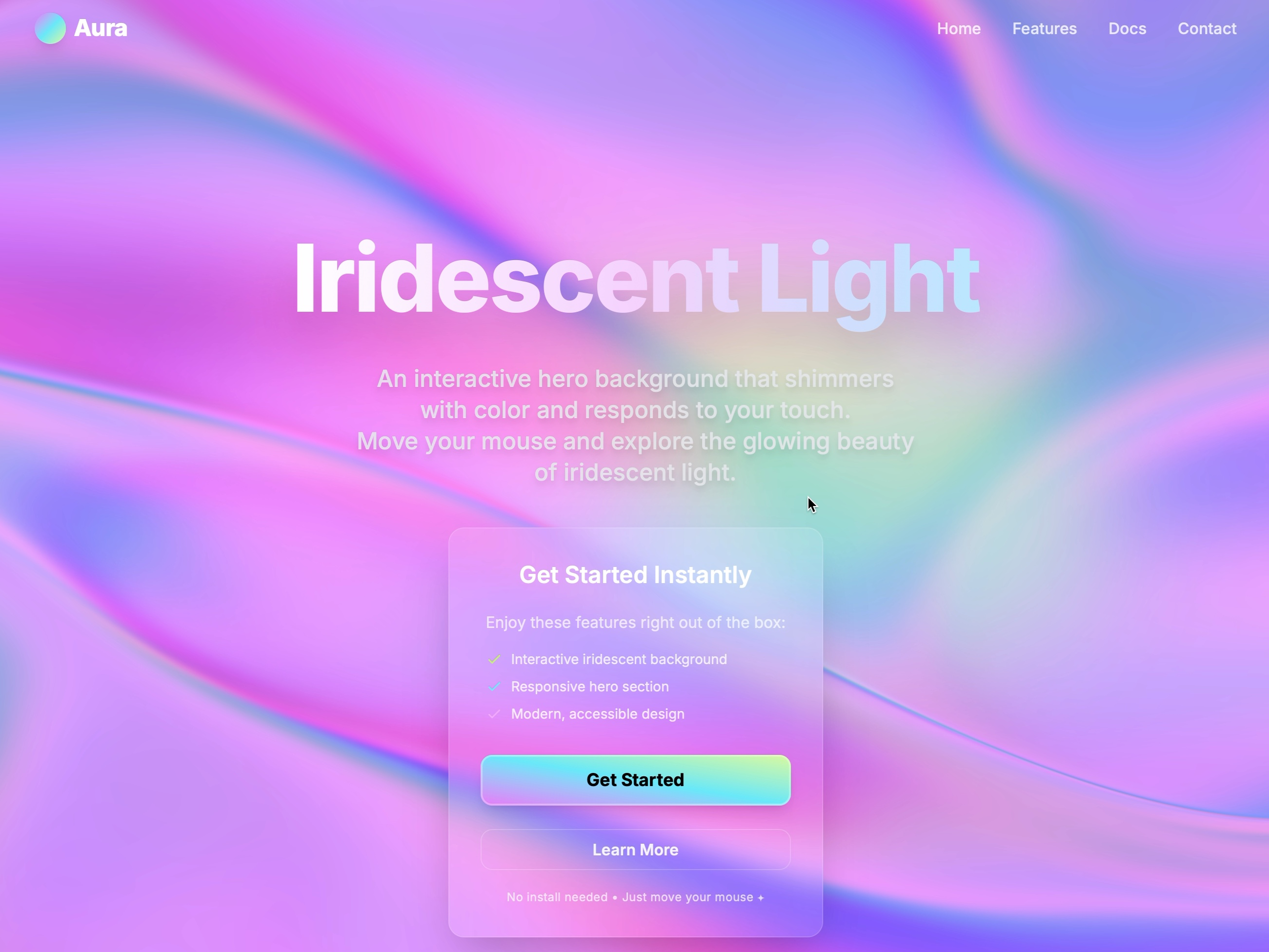 Preview for Iridescent Shader Background UI