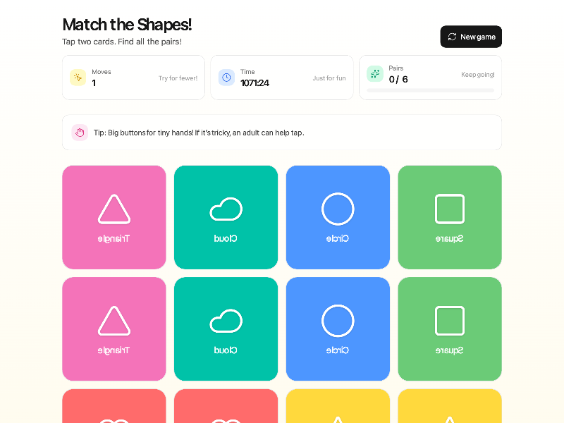 Preview for Shape Matching Game Interface v1