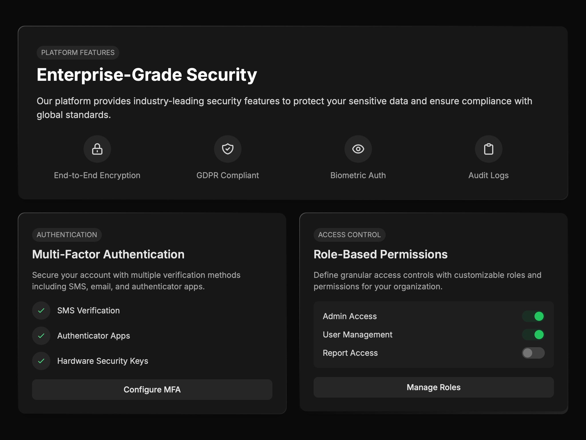 Preview for Security Features and Access Control UI