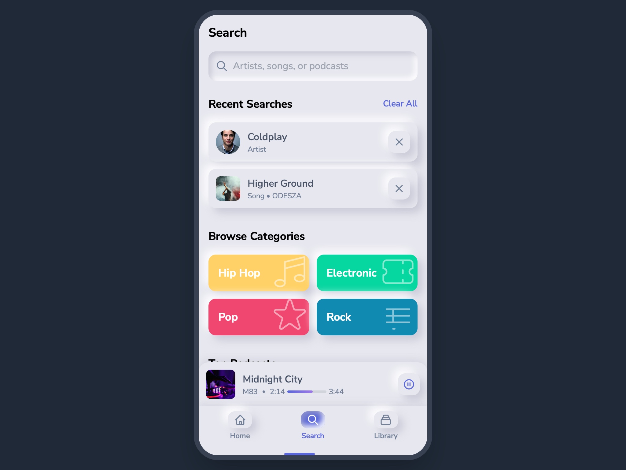 Preview for Music Search and Browse Interface