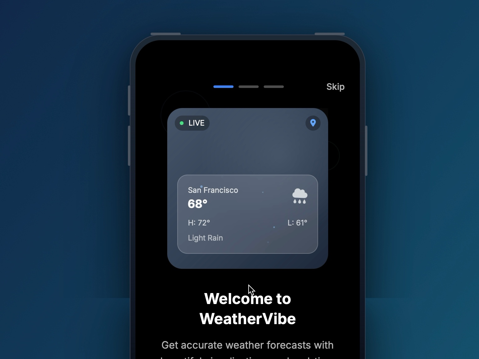 Preview for Mobile Weather Preview Interface
