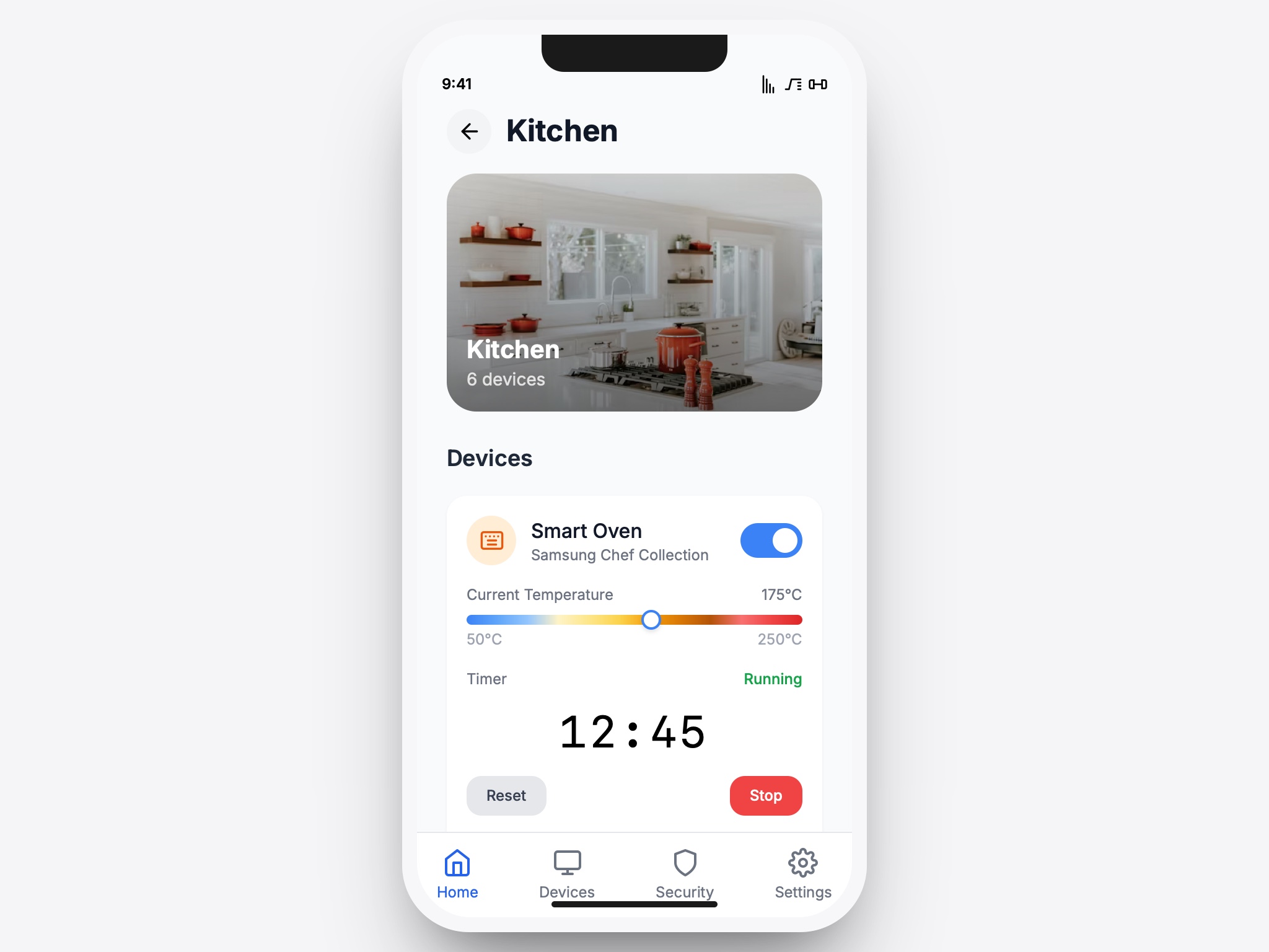 Preview for Smart Home Kitchen Control UI