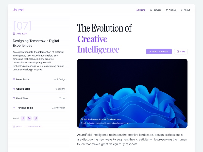 Preview for Digital Journal Layout with Sidebar