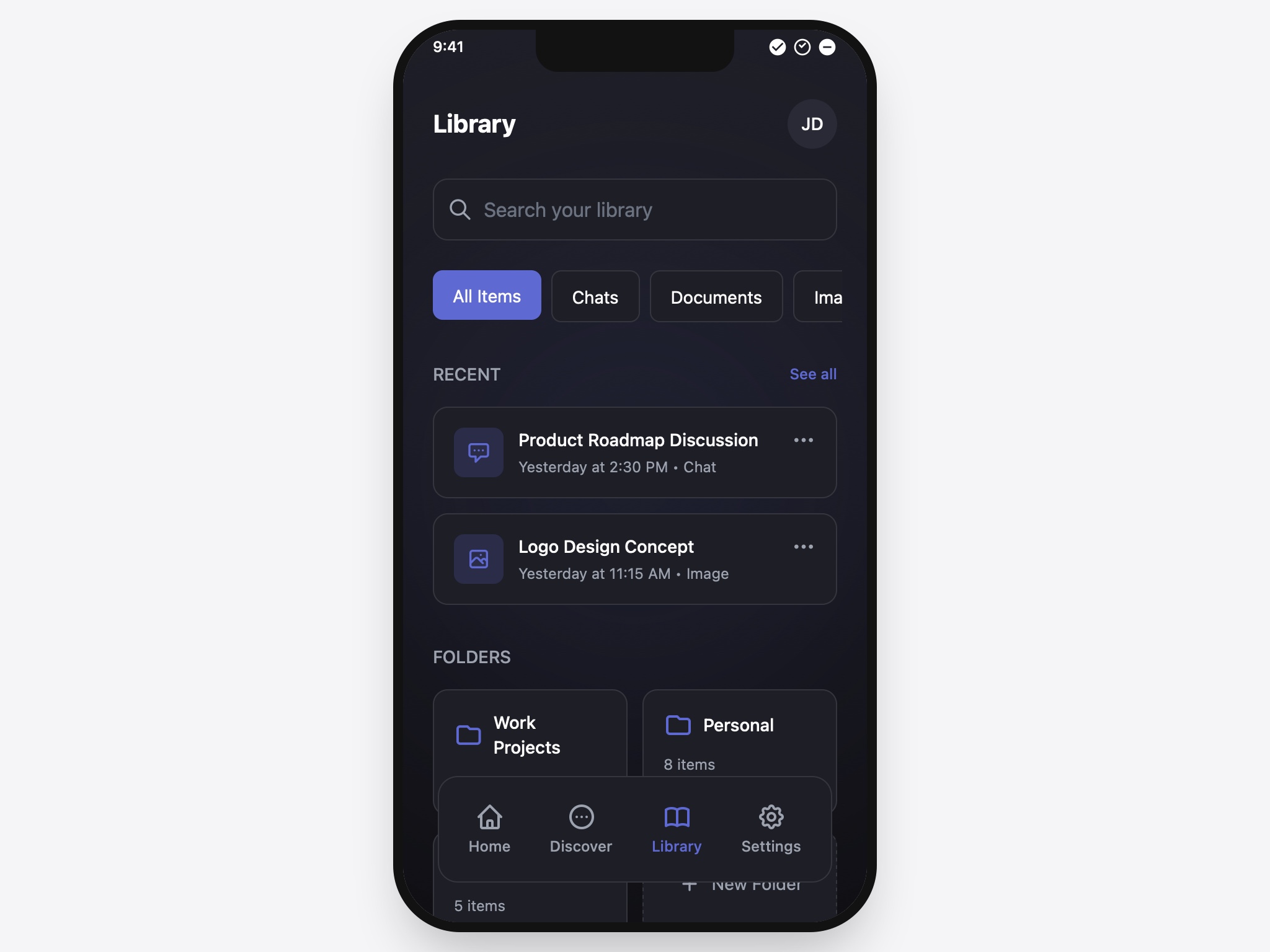 Preview for Mobile Library App Interface