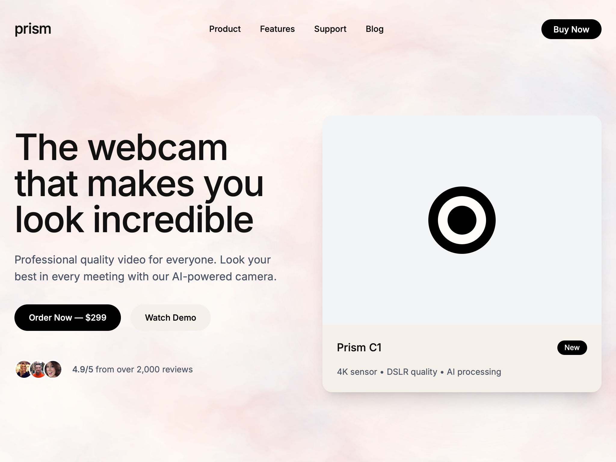 Preview for Webcam Product Landing Page