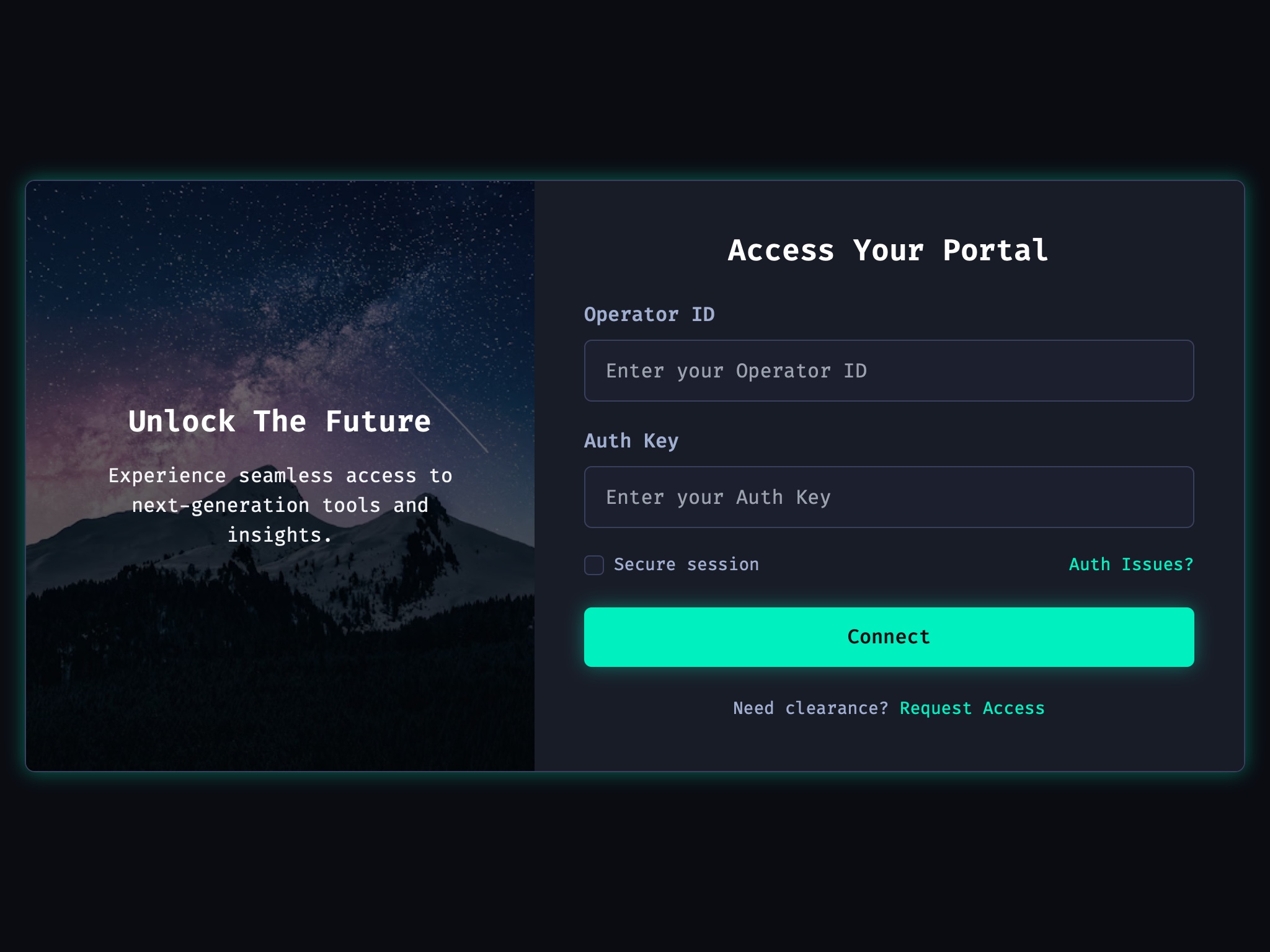 Preview for Two-Panel Cybersecurity Login UI