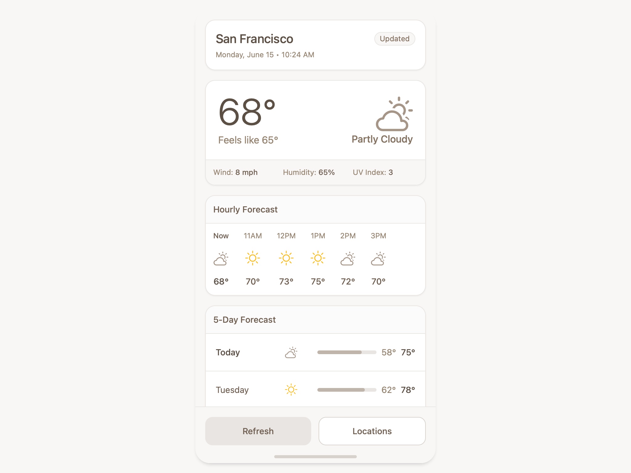 Preview for Weather Forecast Display UI