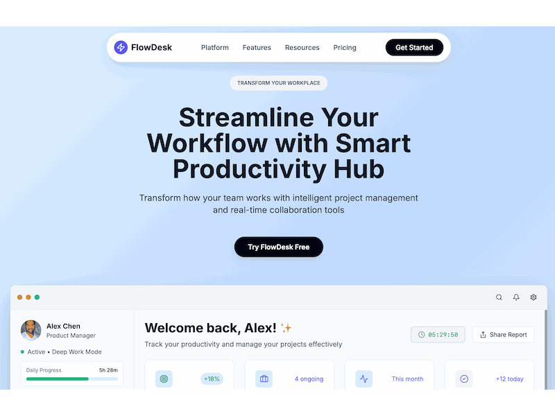 Preview for Employee Dashboard Interface