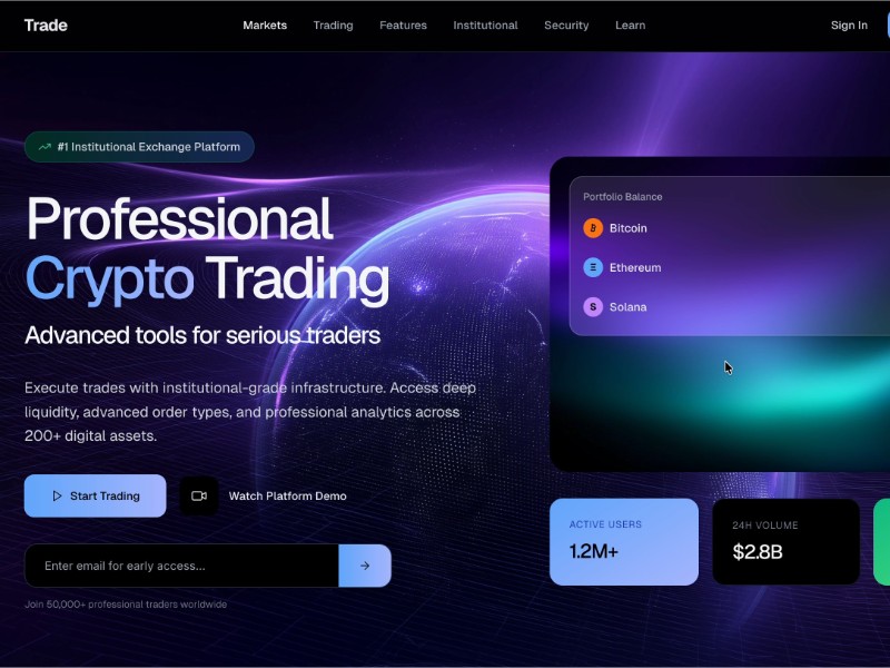 Preview for Crypto Exchange Platform UI