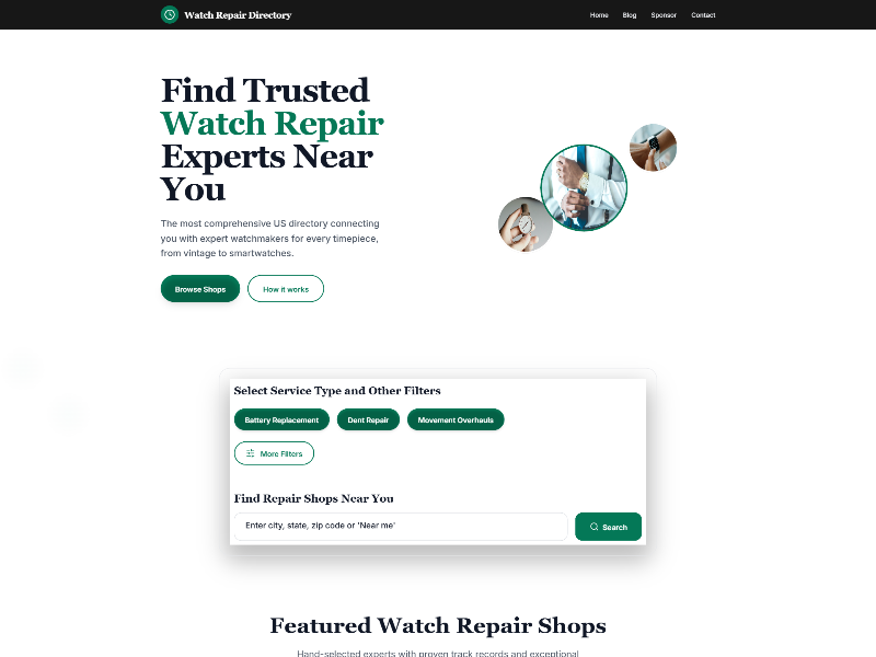 Preview for Watch Repair Shops Directory UI v6