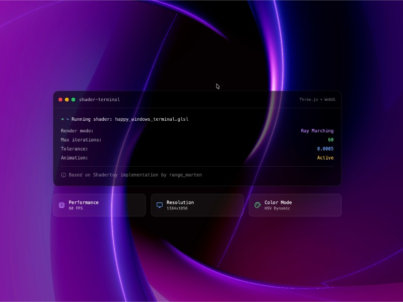 Preview for WebGL Shader Terminal UI