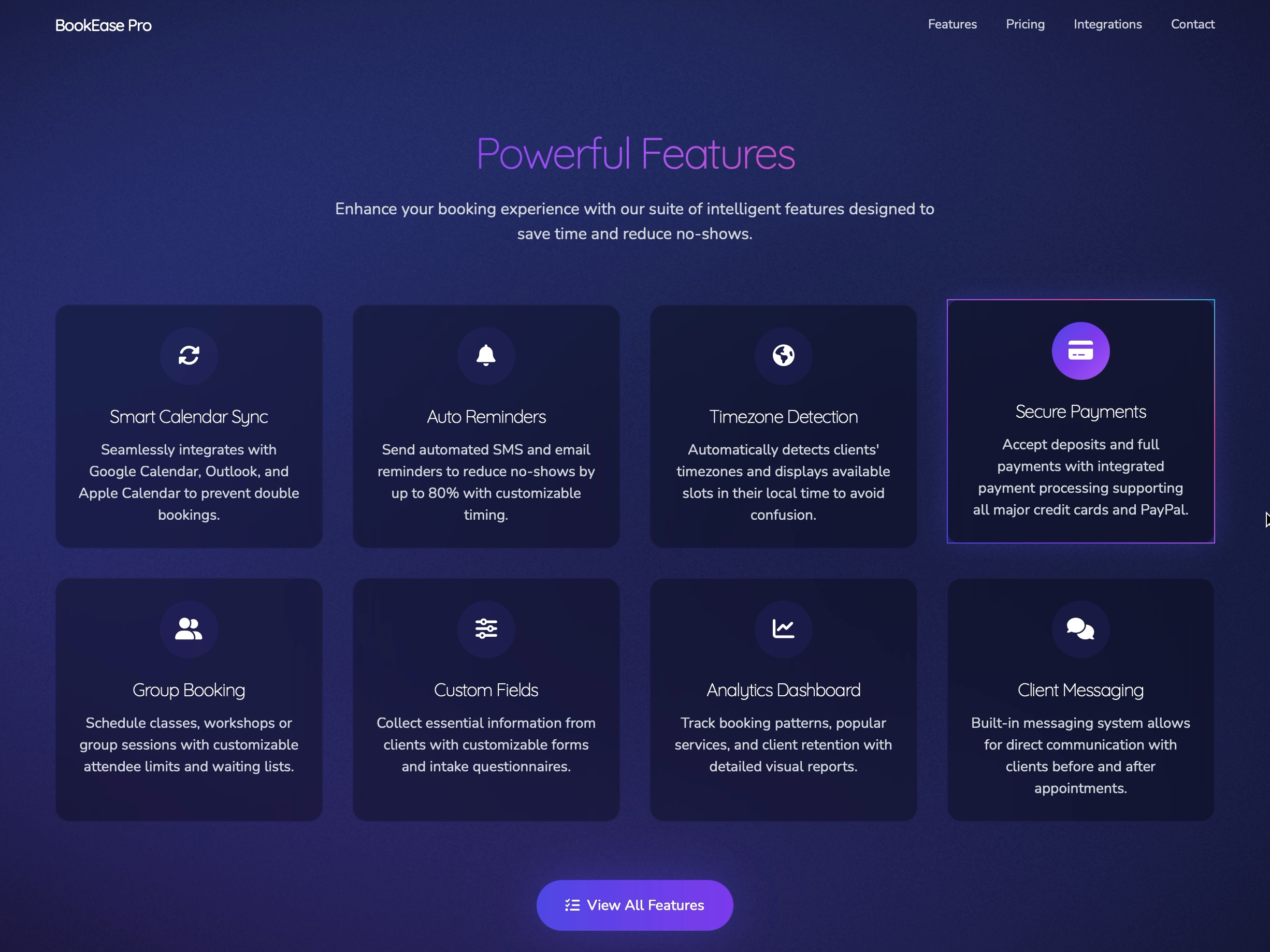 Preview for Booking Platform Features UI