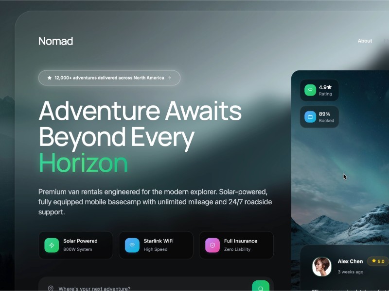 Preview for Van Rental Service Landing Page