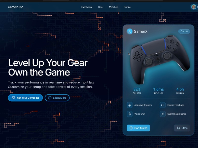 Preview for Gaming Dashboard with Animated UI