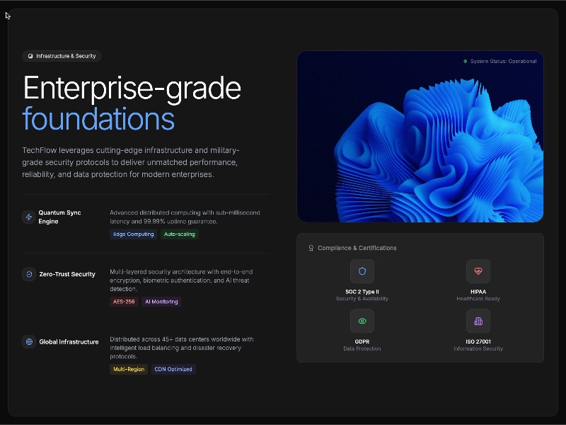 Preview for Enterprise Infrastructure Features UI