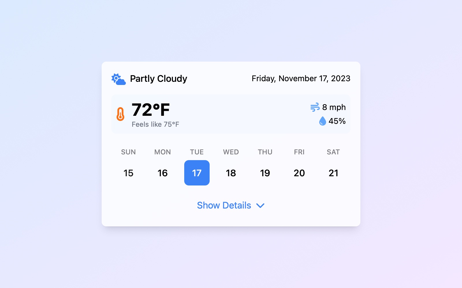 Preview for Interactive Weather Forecast Panel