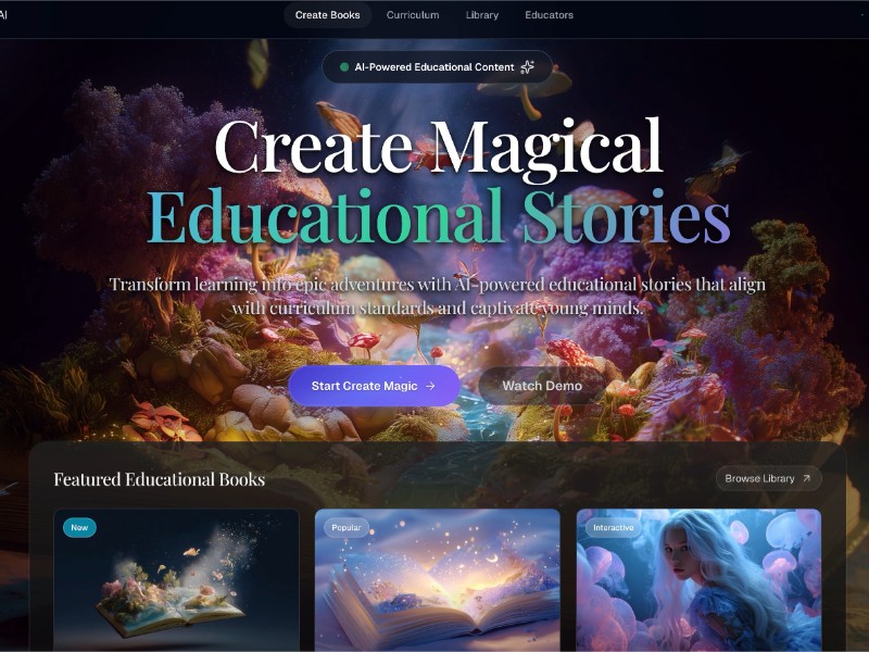 Preview for EduStory AI Educational Landing Page Template