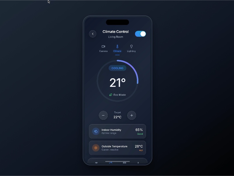 Preview for Thermostat Climate Control UI