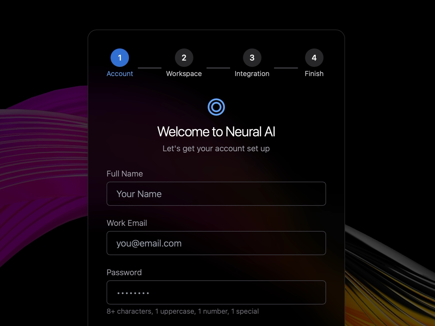 Preview for Multi-Step Account Setup UI