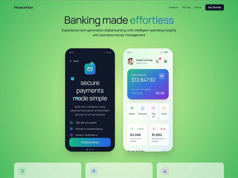 Preview for Digital Banking Interface Layout