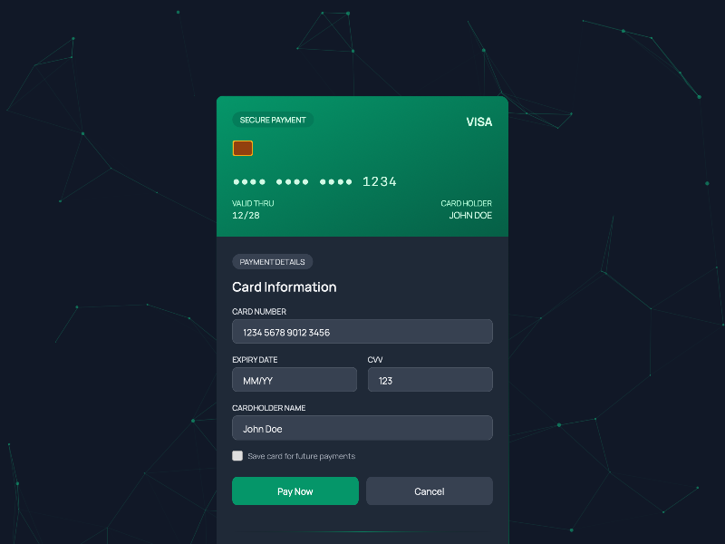 Preview for Credit Card Payment Interface