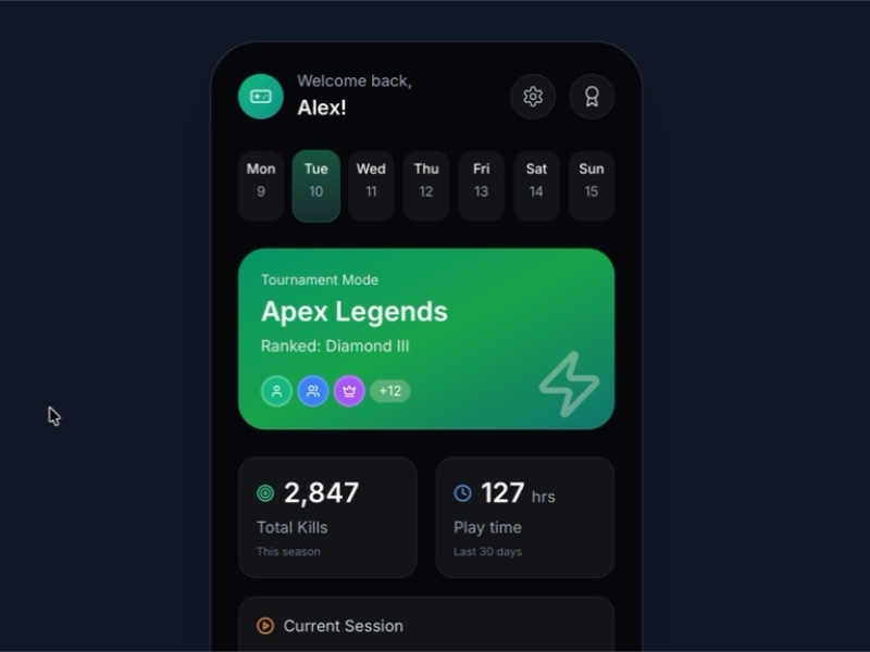 Preview for Interactive User Dashboard UI