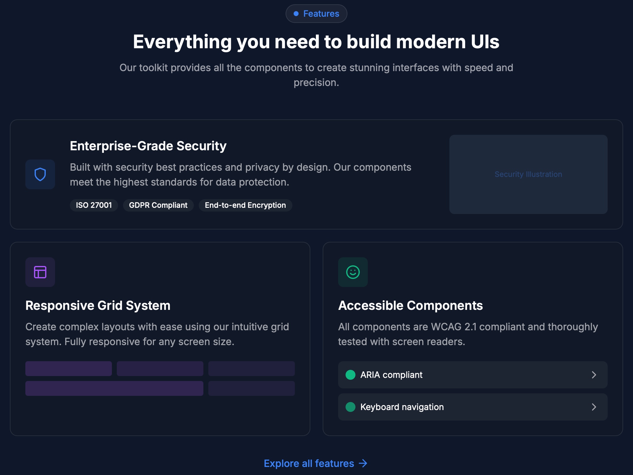 Preview for Modern UI Features Layout