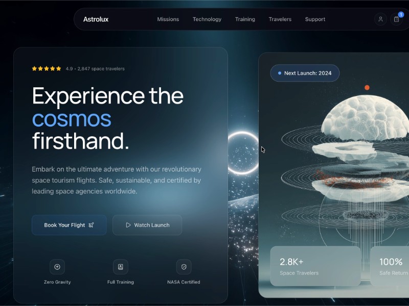 Preview for Space Exploration Website Interface