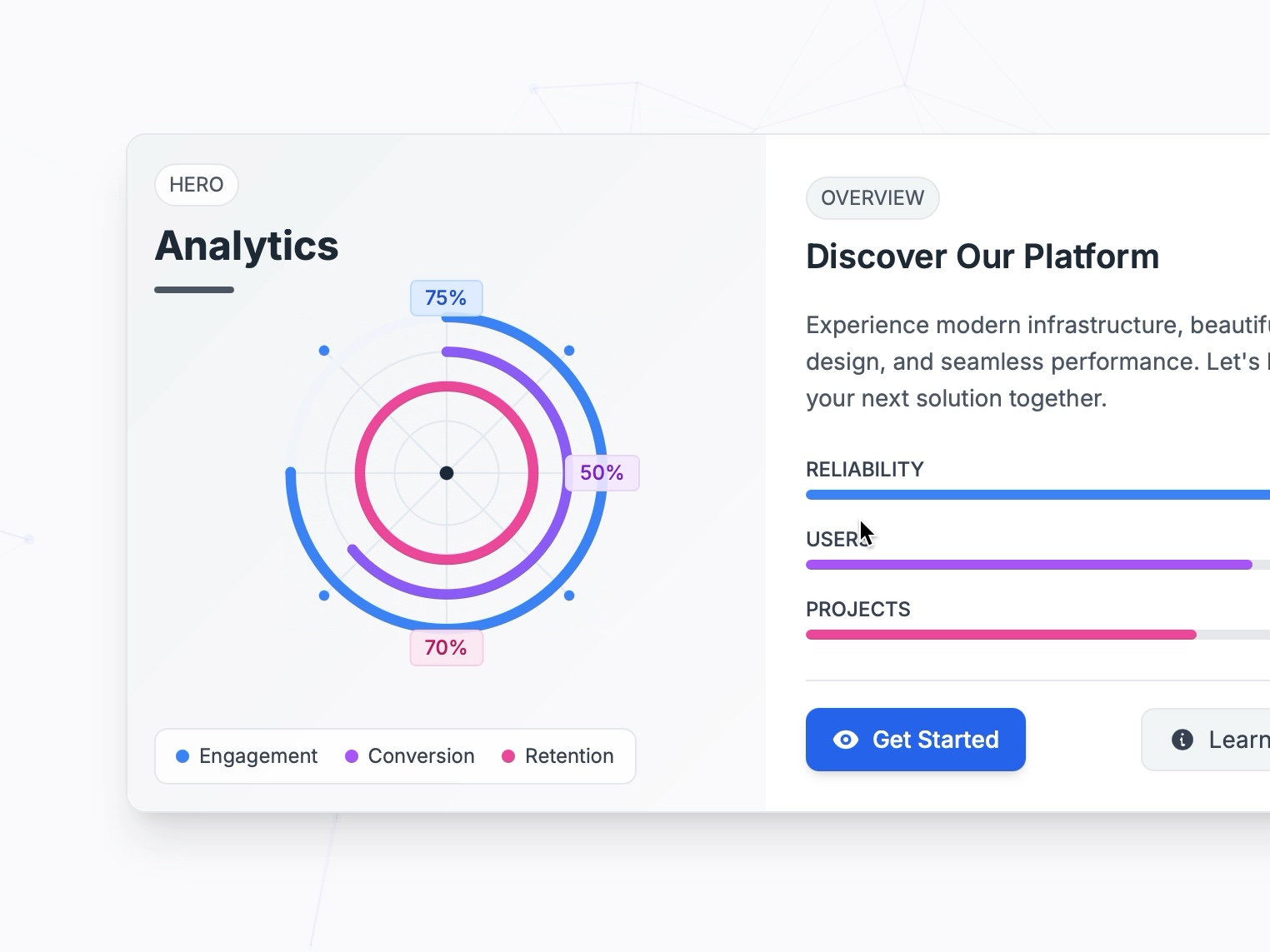 Preview for Hero Card with Analytics Chart