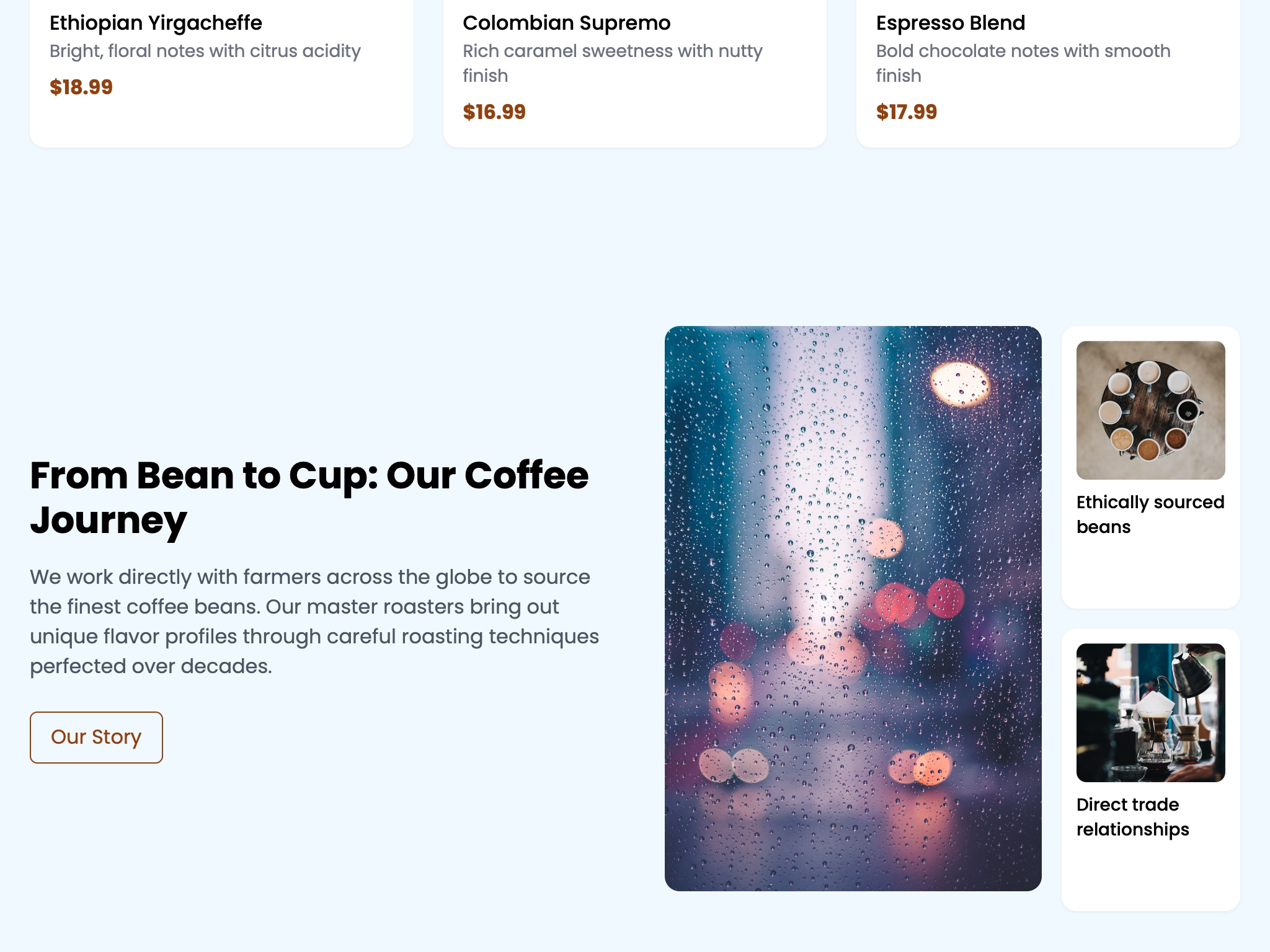 Preview for Coffee Shop Landing Page UI