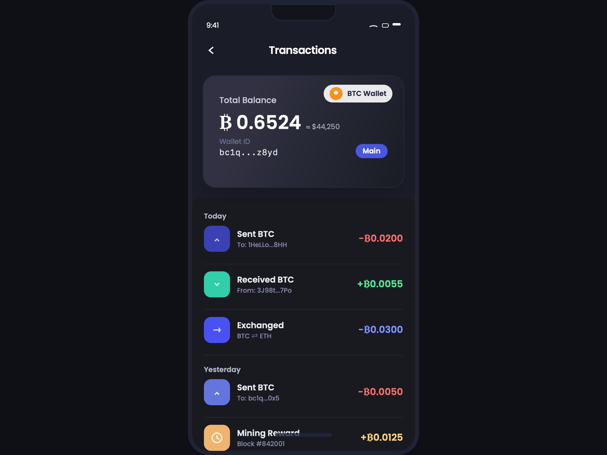 Preview for Mobile Cryptocurrency Transaction Report