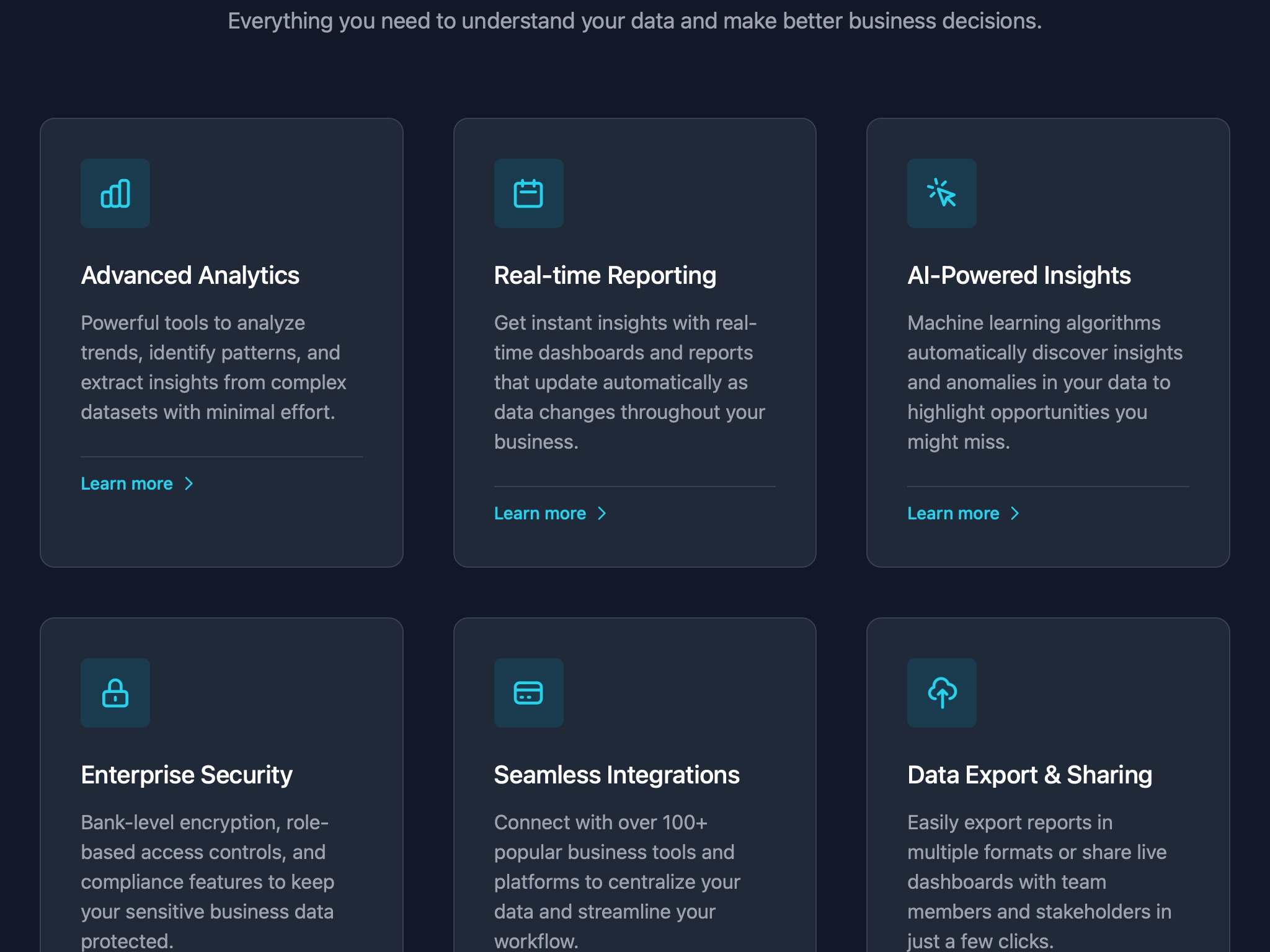 Preview for Data Features Overview Grid