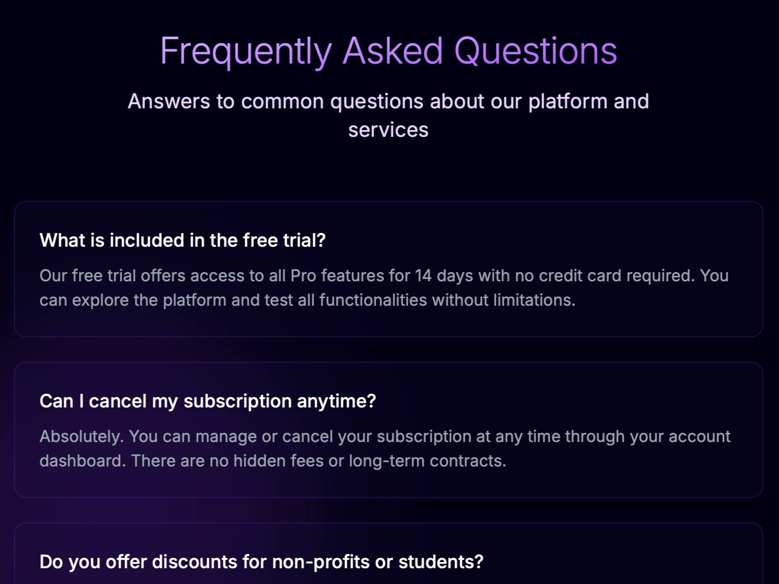 Preview for Interactive FAQ Section with Blur Effect