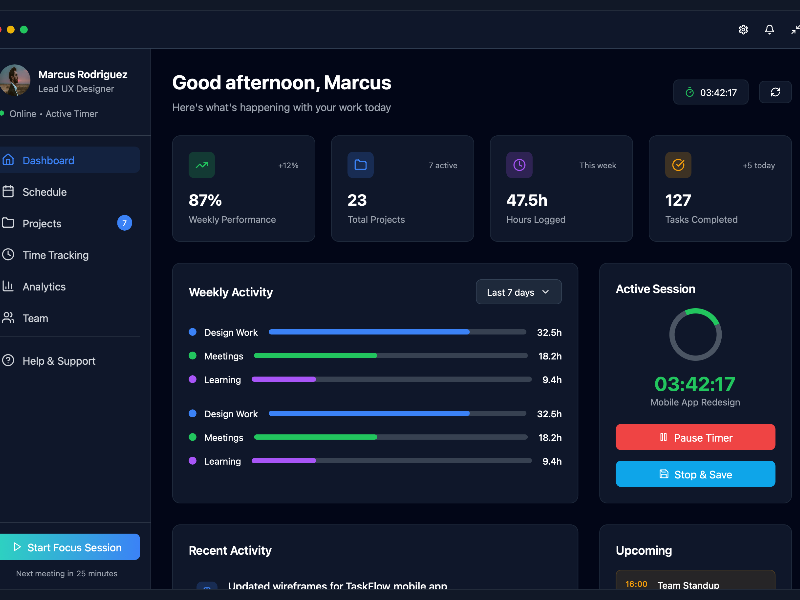 Preview for Employee Dashboard Interface