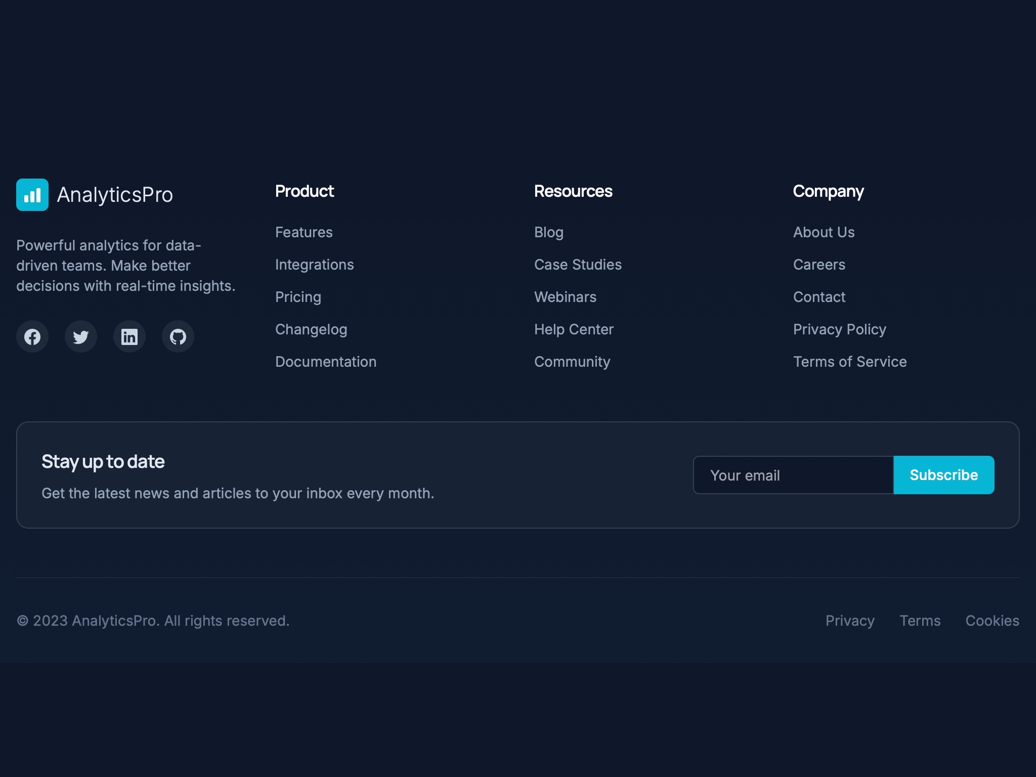 Preview for Responsive Website Footer Layout