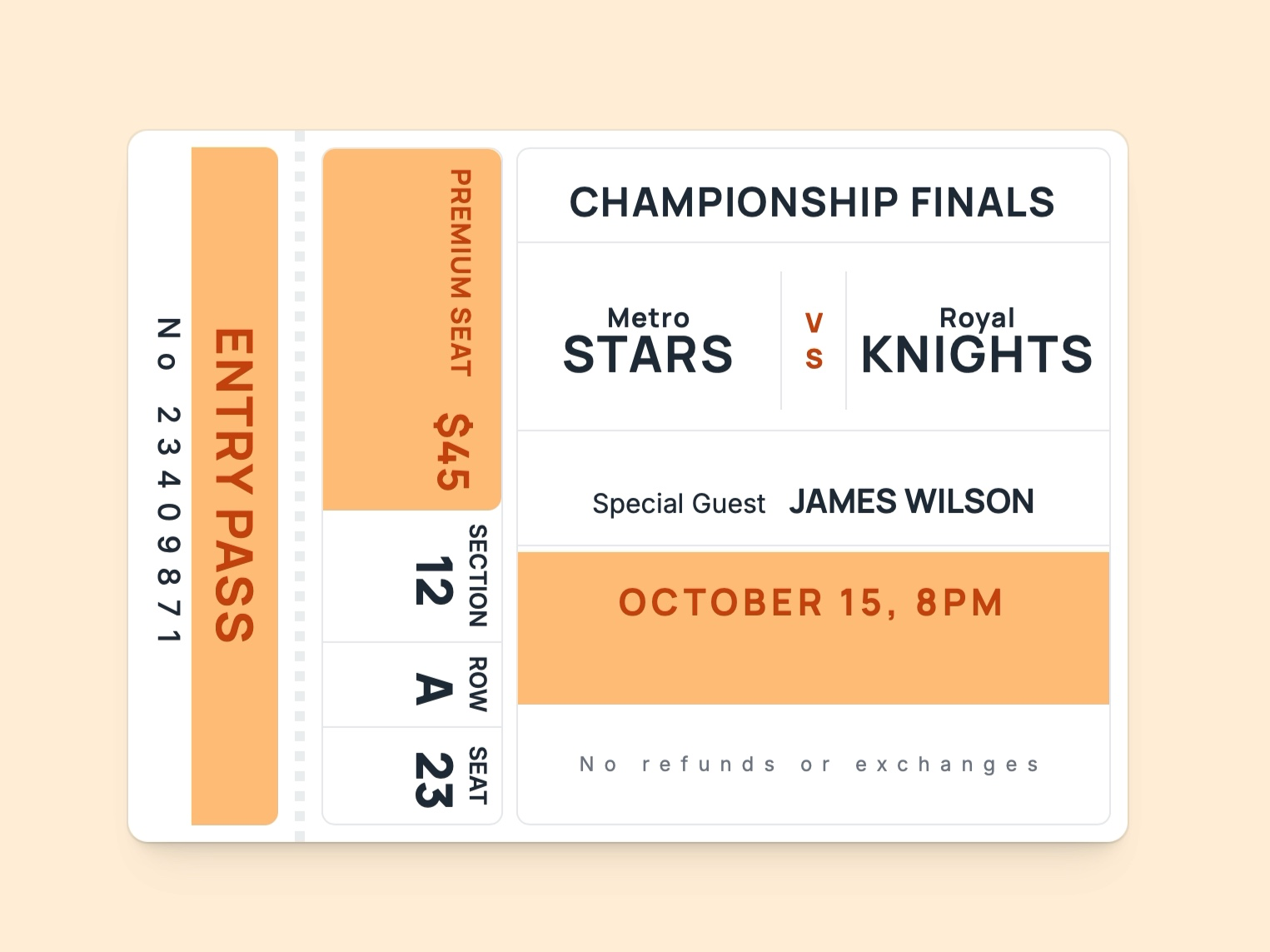 Preview for Event Ticket Layout with Seat Info