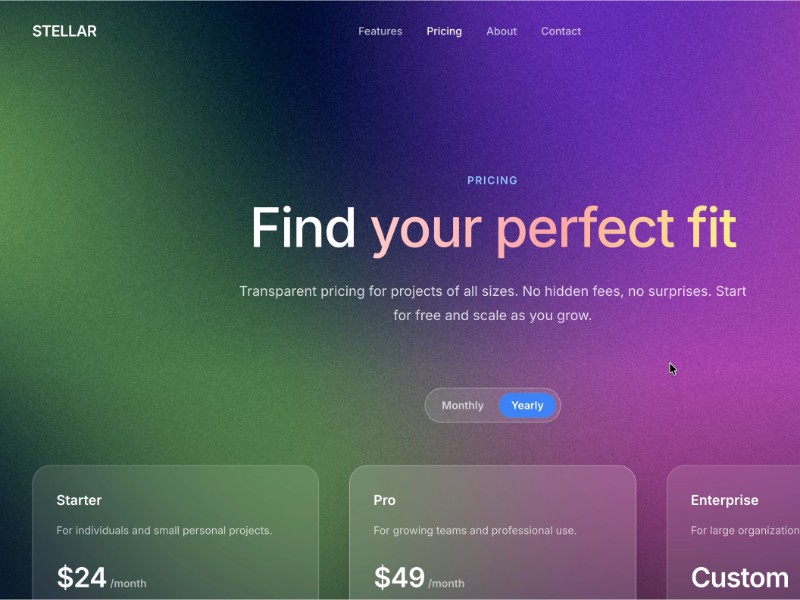 Preview for Pricing Plans with Interactive UI