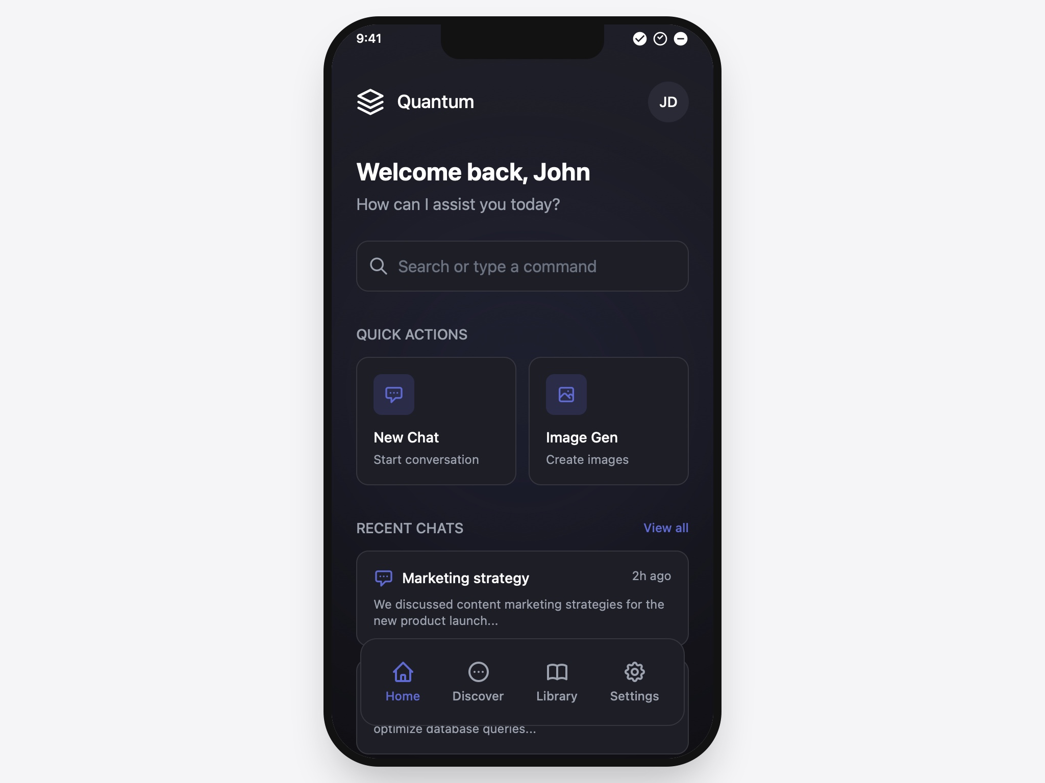 Preview for Mobile Chat Interface Layout