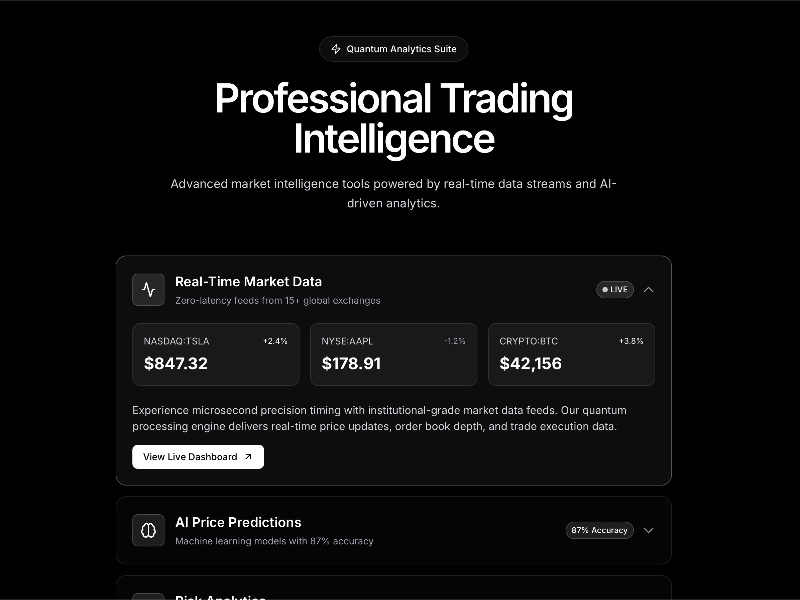 Preview for Trading Intelligence Accordion UI