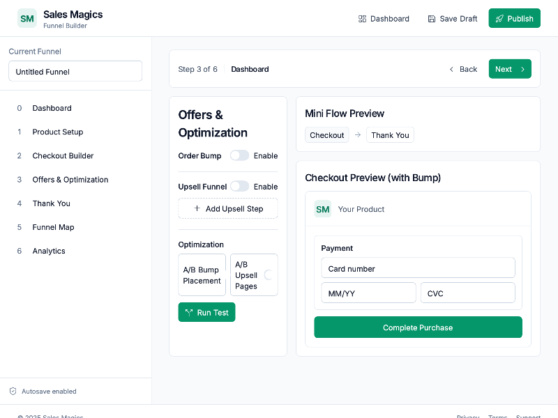 Preview for Multi-Step Funnel Builder UI v4