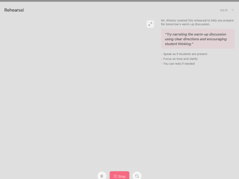 Preview for Interactive Lesson Rehearsal Modal v10