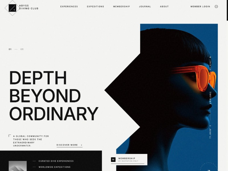 Preview for Abyss Diving Club Editorial Landing Page Template