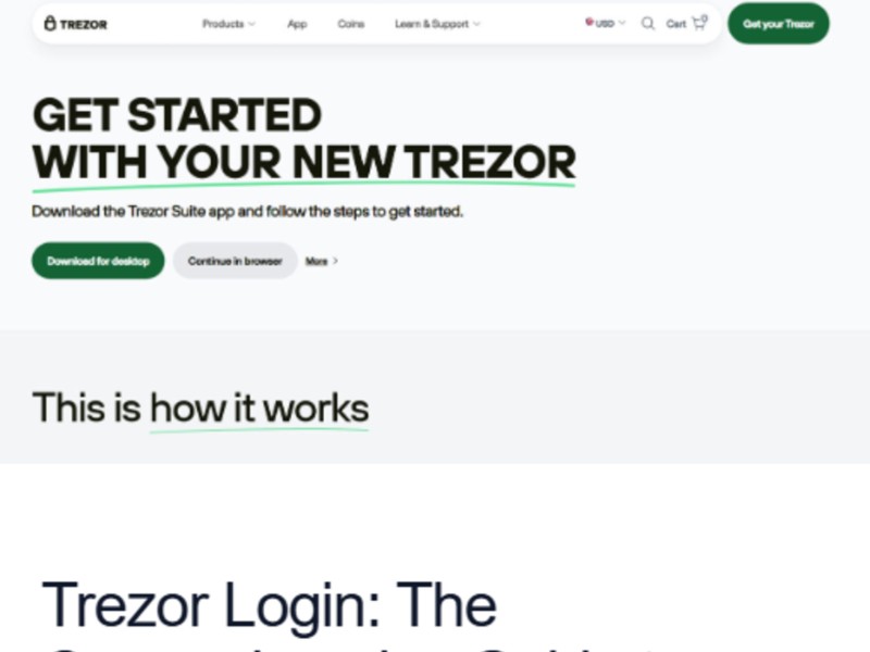 Preview for Official Trezor™ Login — Desktop & Web App for Hardware Wallets
