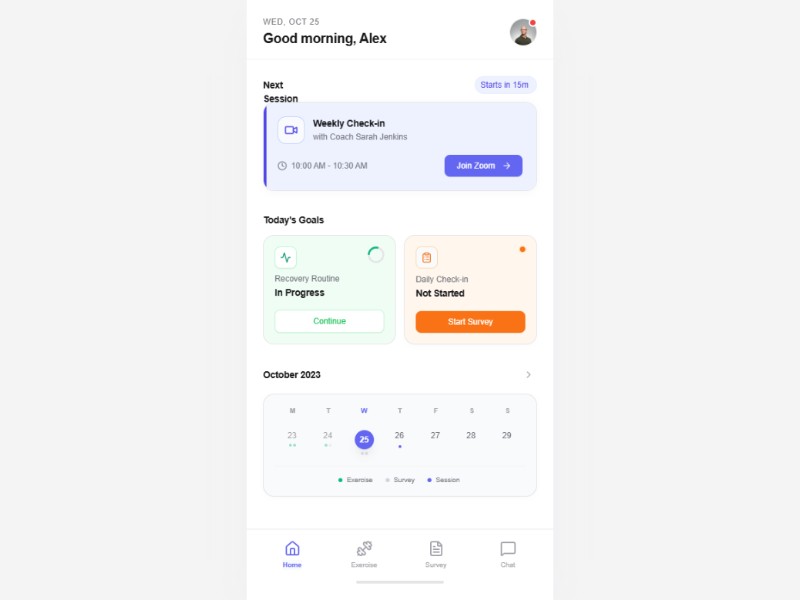 Preview for Health Coaching Dashboard UI Template