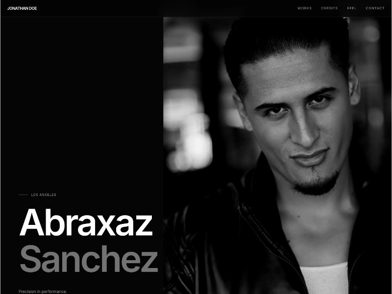 Preview for Actor Portfolio Landing Page Template